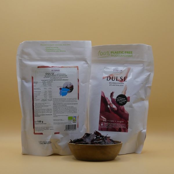 Bio - Dulse geflockt (25g) und grob geschnitten (100g)